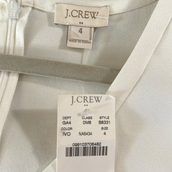 J Crew Ivory Scoop Neck Sleeveless Sheath Knee Length Dress Size 4 NWT - Picture 2 of 8